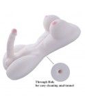 12 lb Sex Love Doll Androgyny Body 3D Realistic Big Breast Penis Sex Love Doll Torso for Couples (White)