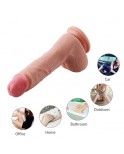 22 cm Dual Layered Realistic Silicone Dildo with Suction Cup Base