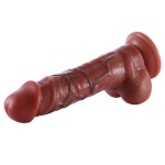 7.5"(19cm) Realistic Veiny Dildo, Double-layer Dong With Blood Vessel Painting, Suction Cup Based