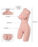 53lb (24kg) Lifesize Half Body Sex Doll, Sexy Lady with Vagina Auns and Breast, Realistic Silicone Sex Doll