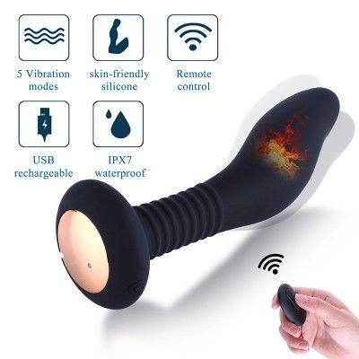 Hismith Prostate Massager Silicone Anal Vibrator for Uni-sex