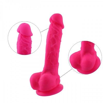 9" Rose Red  Realistic Silicone Dildo with KliclokConnector