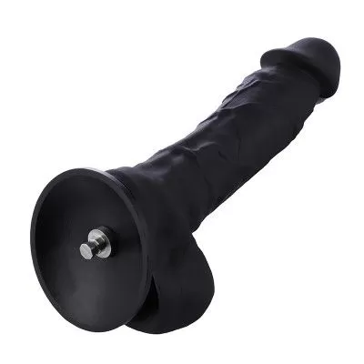 21 cm Flexible Lifelike Silicone Black Dildo for Hismith Sex Machines