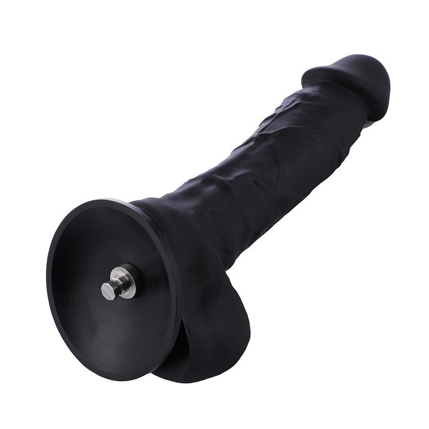21 cm Flexible Lifelike Silicone Black Dildo for Hismith Sex Machines