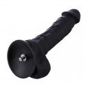 21 cm Flexible Lifelike Silicone Black Dildo with Keel for Hismith Sex Machines