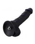 21 cm Flexible Lifelike Silicone Black Dildo with Keel for Hismith Sex Machines