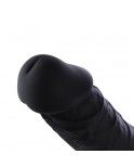 21 cm Flexible Lifelike Silicone Black Dildo with Keel for Hismith Sex Machines