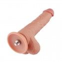 8.3 Inches Silicone Realistic Dildo with Lifelike Glan and Eggs for Quick Connector