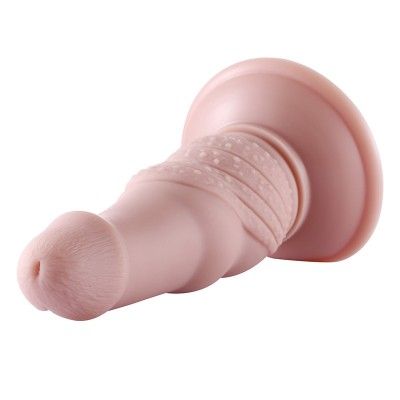 7 in Flesh Silicone Dildo for Anal Sex Beginners with KlicLok Connector