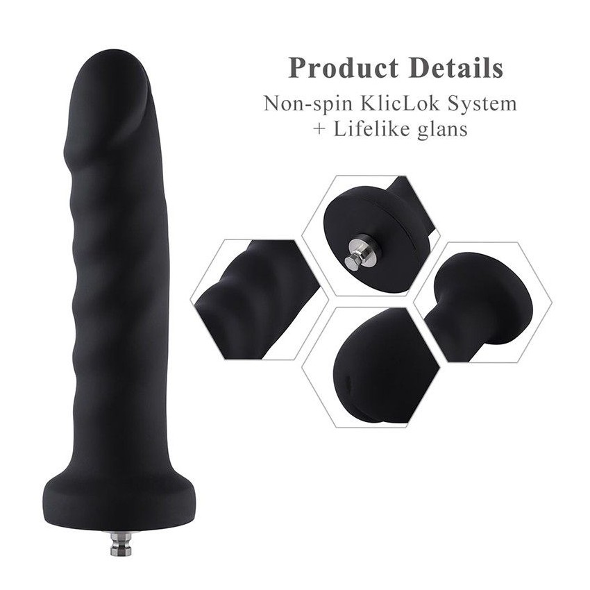 17 cm (6.7 in) Black Silicone Anal Dildo for Hismith Sex Machine