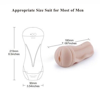 8" Soft TPE  Masturbation Cup with 10 Vibrating Patterns for Hismith Sex Machines