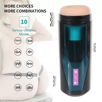 Thrusting Masturbation Cup with 9 Frequency Vibration for Hismith Premium Sex Machine with KlicLok System