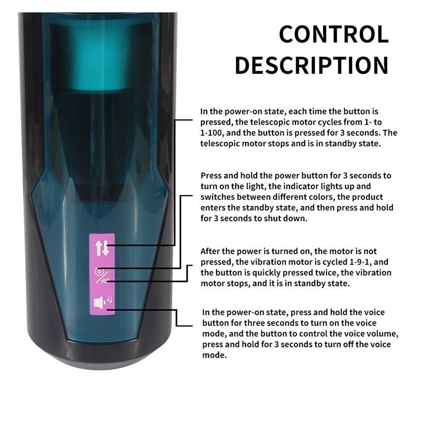 Thrusting Masturbation Cup with 9 Frequency Vibration for Hismith Premium Sex Machine with KlicLok System
