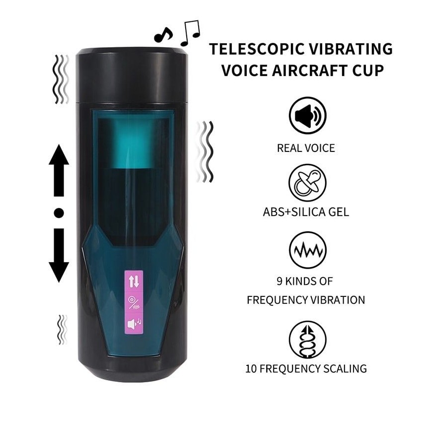 Thrusting Masturbation Cup with 9 Frequency Vibration for Hismith Premium Sex Machine with KlicLok System