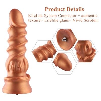 Hismith 8.46" Spiral Grain Silicone Dildo for Hismith Premium Sex Machine