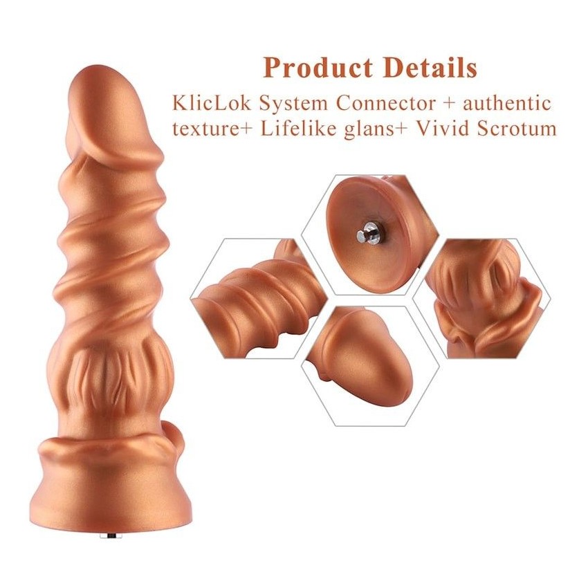 Hismith 8.46" Spiral Grain Silicone Dildo for Hismith Premium Sex Machine