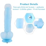 Hismith 24,6 cm pikkune pimedas helendav silikoonist dildo eemaldatava Kliclokiga