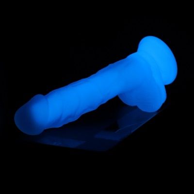 9.65" Glowing Realistc Dildo, Silicone Sex Toy for Hismith Sex Machine With KliclLok System