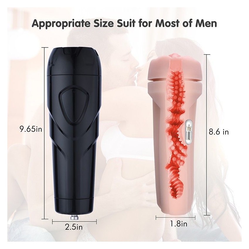Hismith Rechargeable Male Masturbator for Sex Machine, 3-Speed and 7-Frequency Vibration Modes