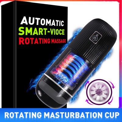 Hismith Rotating Masturbation Cup with KlicLok System, 10 Spinning Modes Massage Toys for Men, Premium Sex Machine Attachments