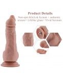 Hismith 7.28" Double Penis silicone dildo for KlicLok System, 4.33" Insertable Length, 1.57" Diameter