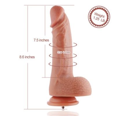 22 cm Dual Layered Ultra Lifelike Soft Silicone Dildo for Hismith Sex Machine