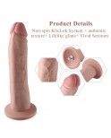 Hismith 10.2” Vibrating Dildo with 3 Speeds + 4 Modes with KlicLok System - Slight Curved Silicone Dong