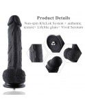 Hismith 8.7" (22.1 cm) Black Realistic Silicone Dildo for Kliclok System Hismith 8.7" (22.1 cm) Black Realistic Silicone Dildo for Kliclok System