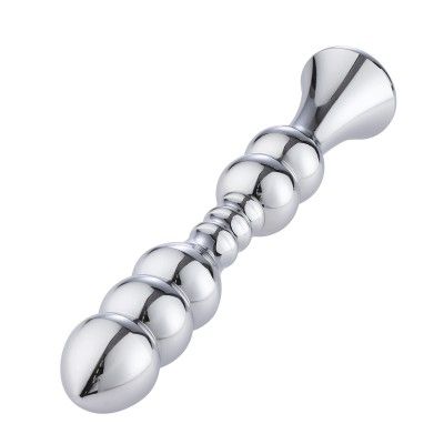 Hismith 8.2” Metal Bead Anal Dildo, Smooth Aluminium Anal Wand with KlicLok