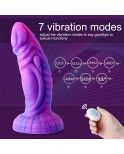 Hismith 8'' Vibrating Dildo with 3 Speeds + 4 Modes, Slightly Curved Silicone Dong for Sex Machines