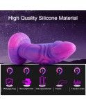 Hismith 8'' Vibrating Dildo with 3 Speeds + 4 Modes, Slightly Curved Silicone Dong for Sex Machines