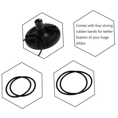 Hismith Suction Cup Adapter for Non-suction Dildos, with 2 Pair Rubber Bands