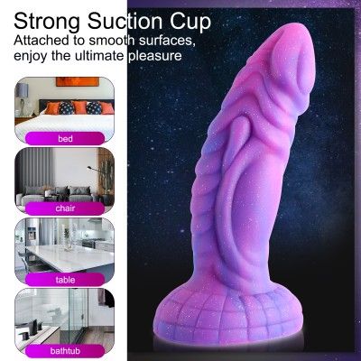 Hismith 8" Rhinoceros Horn Novelty Dildo with Suction Cup -  Monster Series