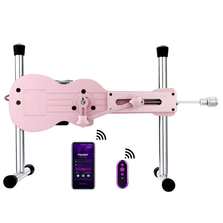 Hismith Ukulele Series (Pink/ Black/ Blue) Remote & App Controlled Sex Machine with 7" Silicone Dildo