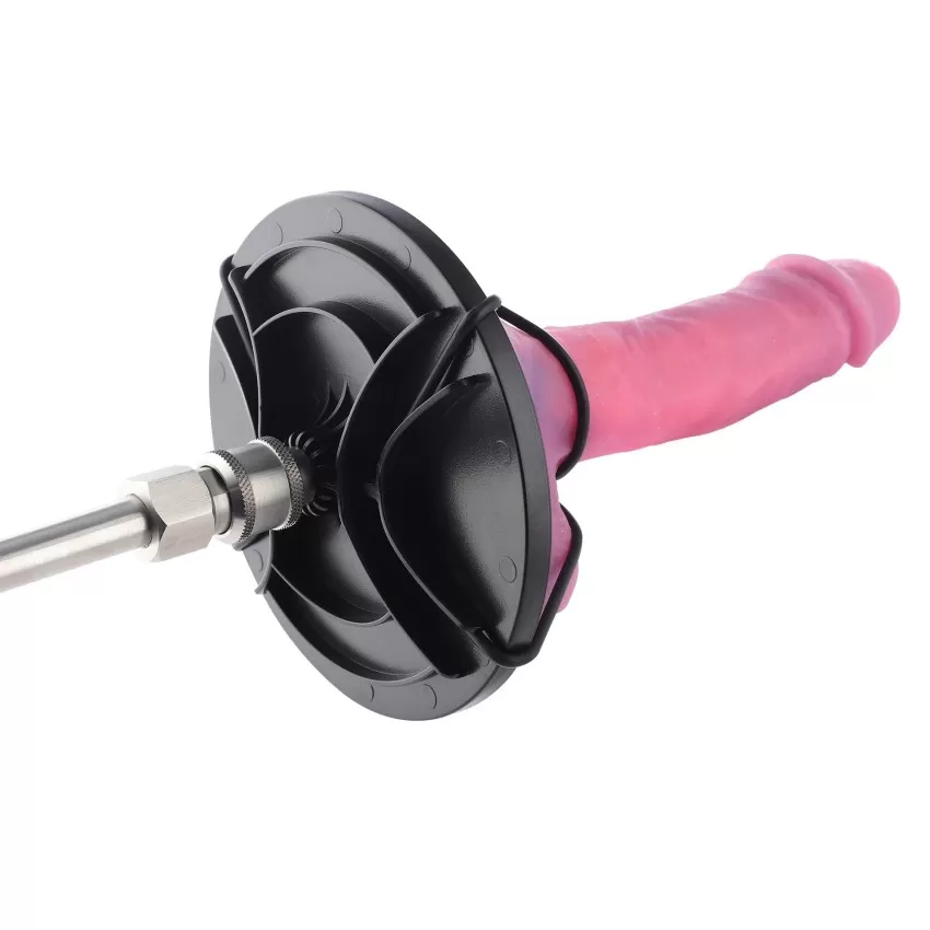 Hismith Suction Cup Adapter for Non-suction Dildos, with 2 Pair Rubber Bands