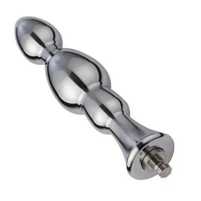 Hismith 6.2” Tapered Head Metal Beaded Anal Dildo, Smooth Aluminium Anal Wand with KlicLok