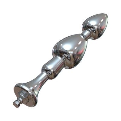 Hismith 6.2” Tapered Head Metal Beaded Anal Dildo, Smooth Aluminium Anal Wand with KlicLok