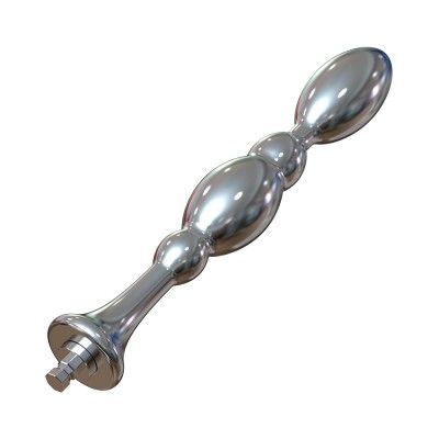 Hismith 8.5” Oval Head Metal Beaded Anal Dildo, Smooth Aluminium Anal Wand with KlicLok