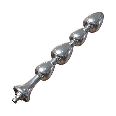 Hismith 8.4" Metal Anal Plug with Continuous Beads and Tapered Head, Smooth Aluminium Anal Wand with KlicLok