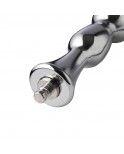 Hismith 8.4" Metal Anal Plug with Continuous Beads and Tapered Head, Smooth Aluminium Anal Wand with KlicLok