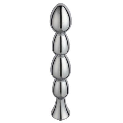 Hismith 8.4" Metal Anal Plug with Continuous Beads and Tapered Head, Smooth Aluminium Anal Wand with KlicLok