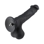 Hismith 12.4'' Huge Black Realistic Silicone Dildo with Large Glan and Texured Shaft for Penetration and G-spot Access