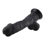 Hismith 12.4'' Huge Black Realistic Silicone Dildo with Large Glan and Texured Shaft for Penetration and G-spot Access