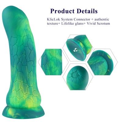 Hismith 9.5" Slightly Curved Crack-textured Fantasy Dildo