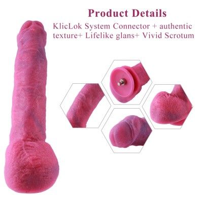 Hismith 9.7" Curved Silicone Dildo with Bright Color