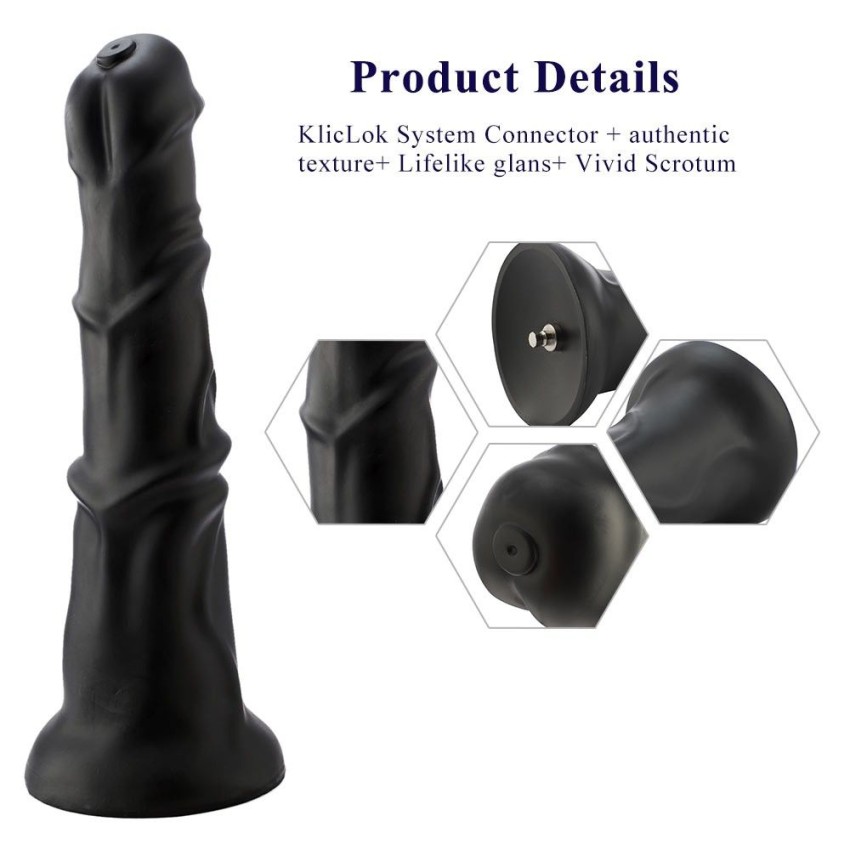 Hismith 9.5" Black Horse Dildo with Bulges
