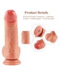 Hismith 9.1" Dual Layered Realistic Dildo with Life-like Appearance and Curved Shaft