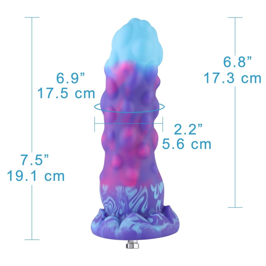 Hismith Elegant Blue Sex Machine Bundle with 4 Fantasy Dildos