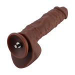 Hismith 22,9 cm realistlik silikoonist dildo elutruude detailidega, pruun/nahavärvi/must