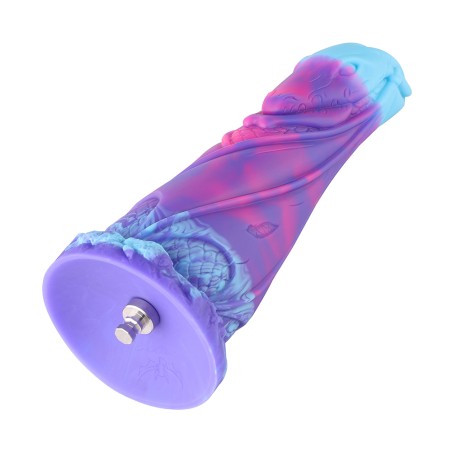 Hismith 7.5" Slightly Curved Fantasy DIldo with Carving Texture & Fantastic Color